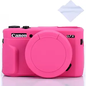 G7X Mark II G7X Removable Lens Cover  Cover Rubber Soft Camera Case Cover for  PowerShot G7X II G7X (Rosered)