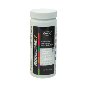 7-Way Pool and  Test Strips -  Pool Test Strips For pH,  Chlorine, Free Chlorine, Bromine, Alkalinity,  Hardness, and Cyanuric Acid - Water Quality Testing Kit (100 Strips)