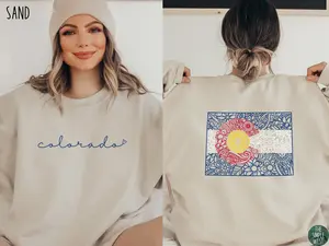 Colorado T-Shirt Sweatshirt | Women's Colorado Flag Crewneck | Colorado Home State Pride Flag Gift | CO Shirt