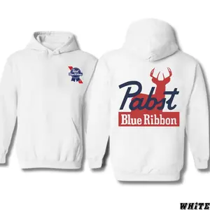 Pabst Blue Ribbon Pop Up Buck Hoodie - Unisex Cotton Hoodie, Vintage for Men and Women, Unisex Vintage Crewneck
