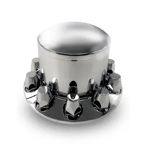 TORQUE Rear Axle Wheel Cover 33mm Screw-on Lug Nut Cover for Semi Truck (Chrome Plated ABS Plastic) (Universal Fit) (TR076-TWCR)