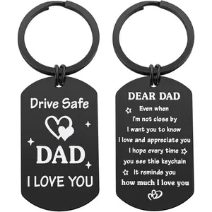 Fathers Day 2026 Christmas Gifts for Dad from Daughter Son - Drive Safe Dad Keychain Birthday Valentine's Day Father's Day Gift