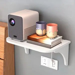 PVC Wall-Mounted Plant Stand, Router Projector Storage Rack, Floating Wall Organizer for Home TV Box, Kitchen, Bedroom Decor