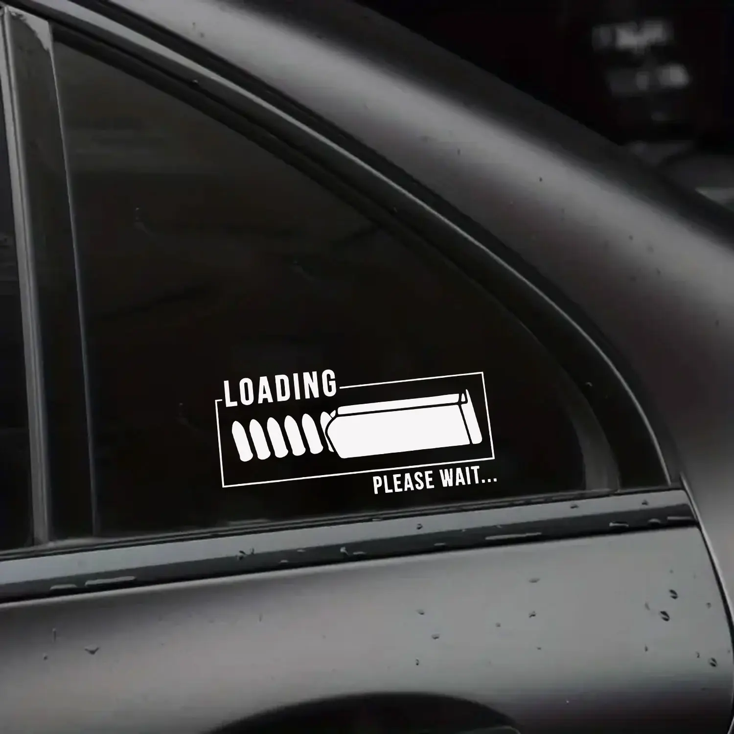Loading… Please Wait Sticker, Funny Tactical Humor Vinyl Decal, Black & White Aesthetic Sticker for Laptop, Water Bottle, Car, Gift Idea