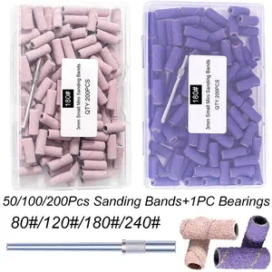 50/100 Piece Nail Art Kit, Nail Art Tools, Mini Connector Rod & 3mm Sanding Discs (80#, 120#, 180#, 240#), Electric Drill Grinding Head