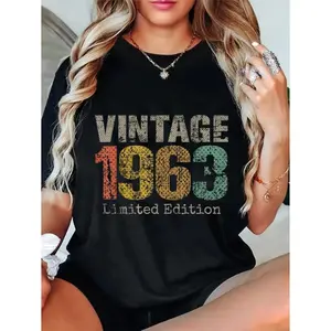 100% Cotton Unisex Vintage 1963 Limited Edition 62nd Birthday Gifts 62 Year T-Shirt