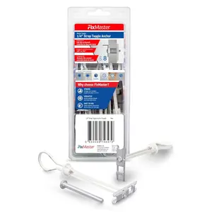 1/4" Heavy Duty Toggle-Bolt Strap Anchors (8 Pack) with 8 Steel Threaded Studs, 3/8" to 3-5/8" Grip Range for 1/4"-20 Fastener, High Holding Strength for Drywall