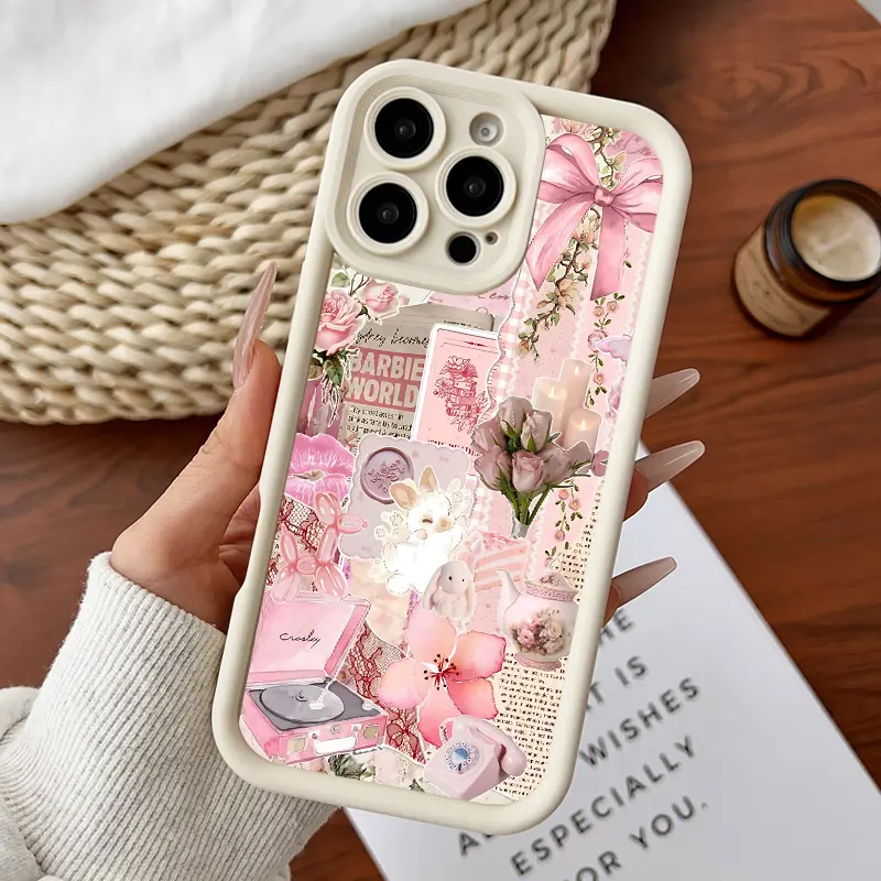 Compatible for iPhone11/12/13/14/15/16/17/promax/x/xs/xr/xsmax Case Barbie Pink Aesthetic Soft TPU Shockproof Protective CASE, Cover, Accessories, Smartphone