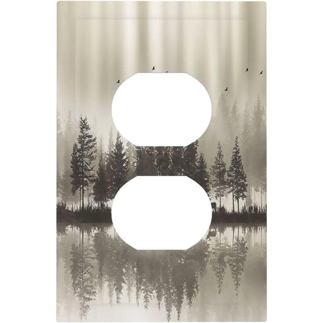 Rustic Brown Misty Forest Deer Nature Mo