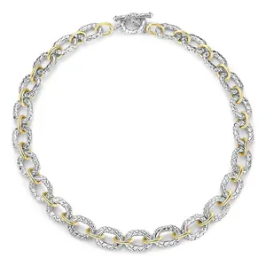 Mytyys Women's Link Necklace Double Twist Wire Chain 2 Tone Necklaces Christmas New Year Jewelry Gift Jewellery