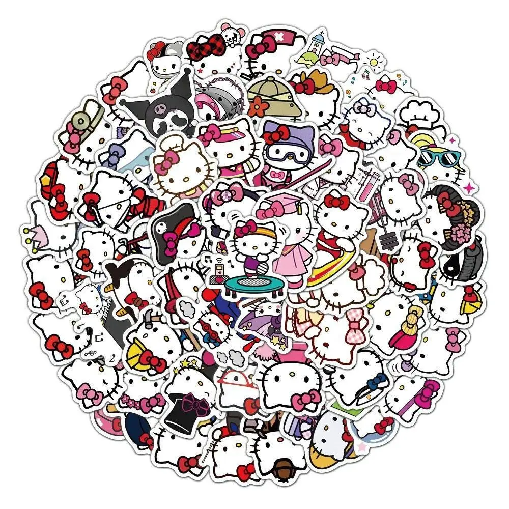 SANRIO Hello Kitty Stickers Collection 60pcs – Cute Posters for Crafting and Decorating, Adorable Designs in Various Poses, Perfect for Kids and Collectors