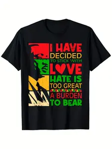 I Have Decided to Stick with Love Martin Luther King Jr. Black History Month T-Shirt - Retro Graphic Tee with Bold "I Have Decided to Stick with Love" Quote - Unisex Casual Shirt for Men & Women - Sizes S-XXXL - Machine Washable Everyday & Special Occasio