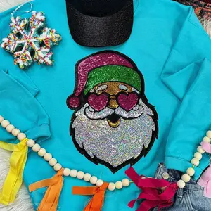 Sequin Santa with Heart Eyes Patch