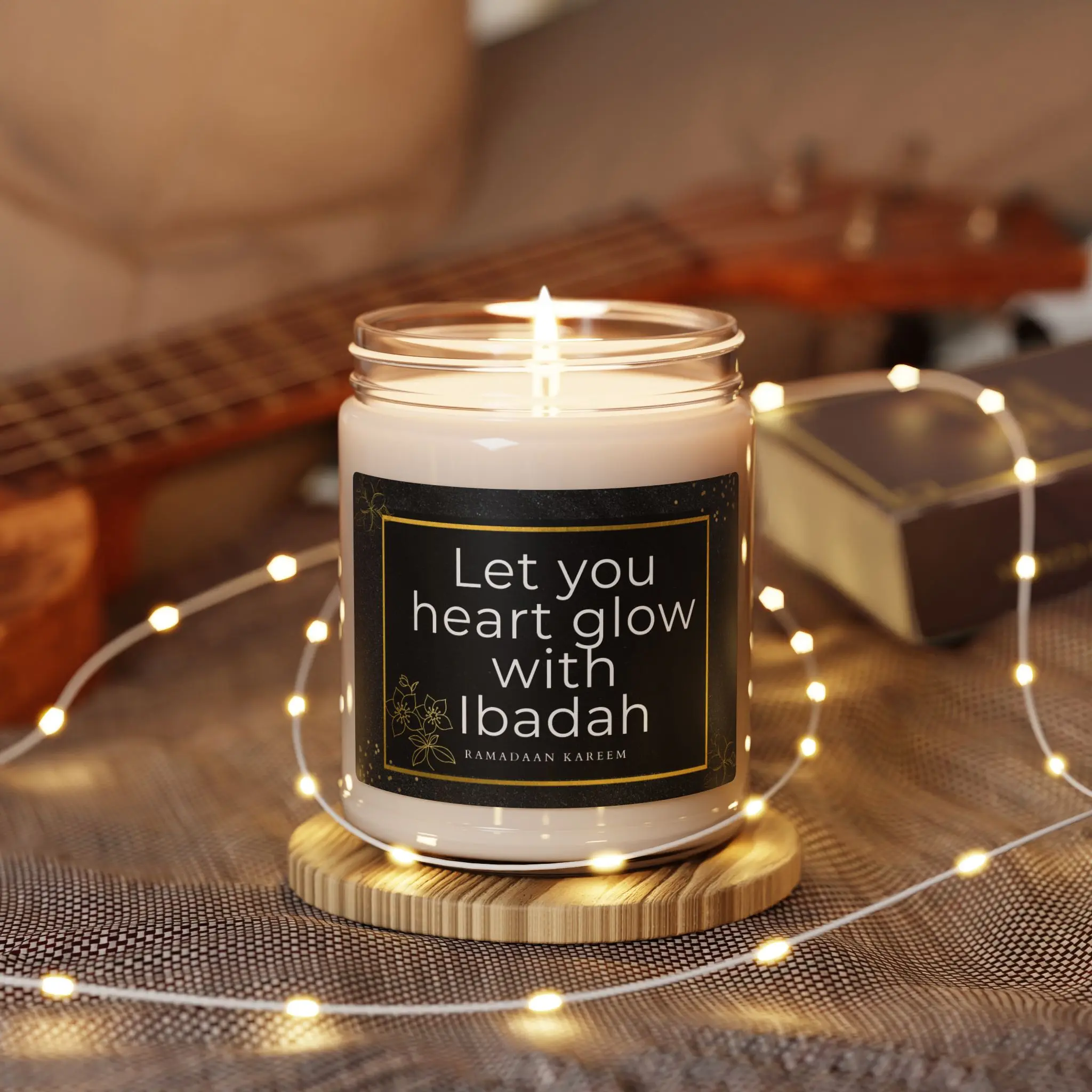 Scented Candle, Ramadan Gift, Home Decor, Ramadan Decor, Spiritual Quote Candle, Islamic Gift