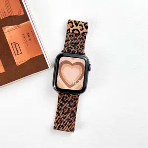 Leopard print Apple Watch strap "Leopard Print Milanese" magnetic strap - wild leopard print + 1-second quick buckle, suitable for 11/10/9/8/SE, enhances the sense of fashion on the wrist