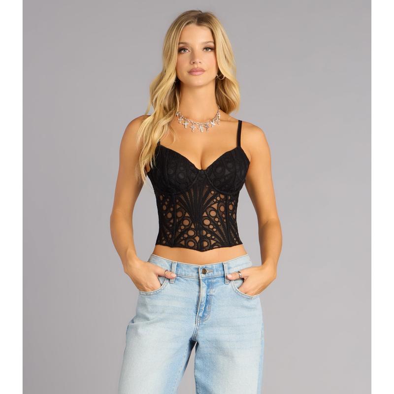 Chef's Kiss Lace-Up Corset Top