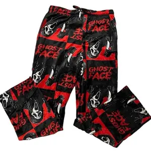 Ghost Face Sleep Pajamas Pants, horror Pajamas, homewear pajama, horror pants, halloween bottom Homewear All Seasons Casual And Sporty Comfortable For Hot And Cold Weather Horror Movie Theme Trending TikTok Sleepwear
