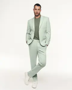 Express Slim Sage Wool-Blend Stretch Suit Pant