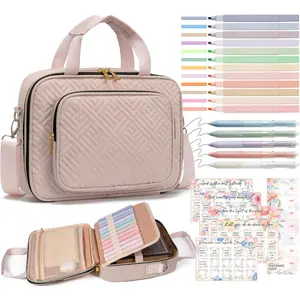 Cover for Women  Case, Large  Bag w/ Strap,  Study Supplies  Journaling Kit Pink Book Carrying Case with  Highlighters, Mothers Day Christian Gifts for Women