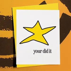 1pc  Funny Congratulations Doodle Card: 'Your Did It' Meme Greeting, Heartwarming Gifts for Classmates, Friends, and Colleagues