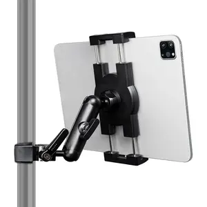 iPad Holder for Microphone Stand,Mic Music Stand Tablet Mount Holder,360?Adjustment Aluminium Alloy Arm Super Crab Clamp,Compatible with 7~12.9 inch iPad/Nexus/ G Pads