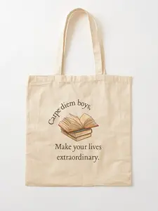 Sale up to 50%, Limited flash Deal, Dead Poet's Society/Carpe Diem Cotton Tote Bag