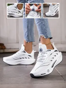 Unisex Gradient Sporty Casual Shoes, Breathable Comfort, Soft Elastic Shock Absorption, Anti-Slip Stability, Mesh Material, Daily Commute, Sneaker, Walking Shoes, Sports Sneakers