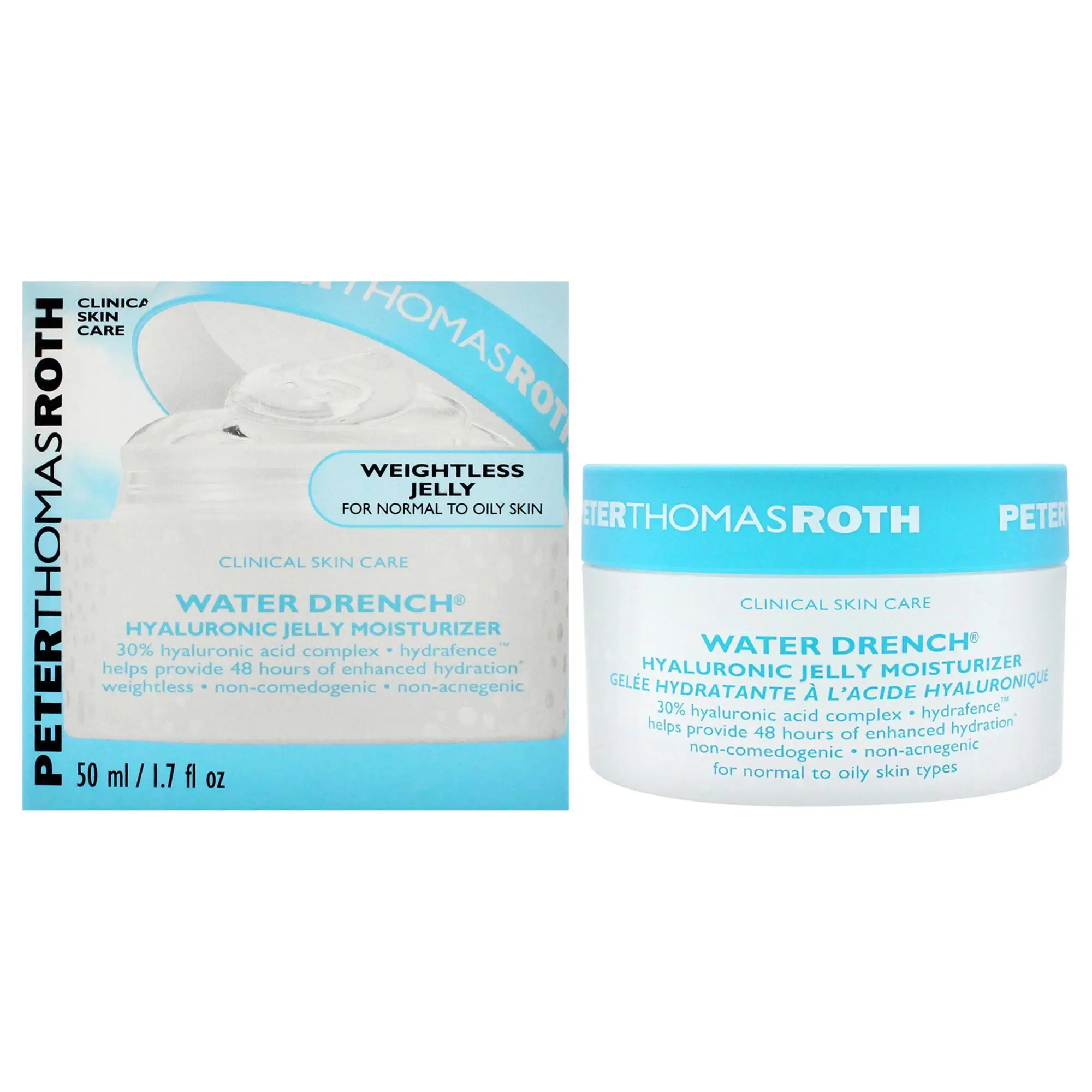 Peter Thomas Roth Water Drench Hyaluronic Jelly Hydrating Moisturizer - Lightweight Daily Moisturizer for Women, 1.7 fl oz