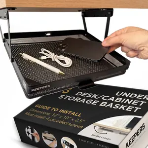 Everything Keepers Under Desk Drawer for Home Office & RV With Smooth Slide-Out Steel Design and Easy Install Solution for Under Desk Storage That Works as a Desk Organizer