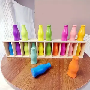 21pcs Bottle Color Matching Game Set, Includes 20 Bottles & Storage Rack, Fun Multiplayer Blind Guessing Challenge, Memory Logic Thinking