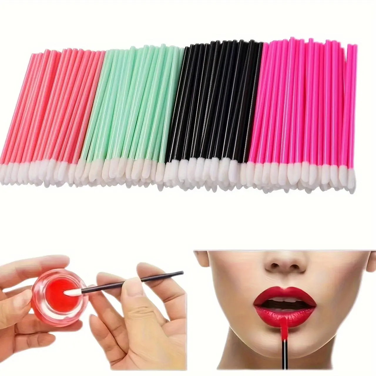 Lip brush stick / eyelash brush, eyebrow comb, lipstick applicator and facial mask applicator, odorless, suitable for all light beige skin types - cosmetic tools