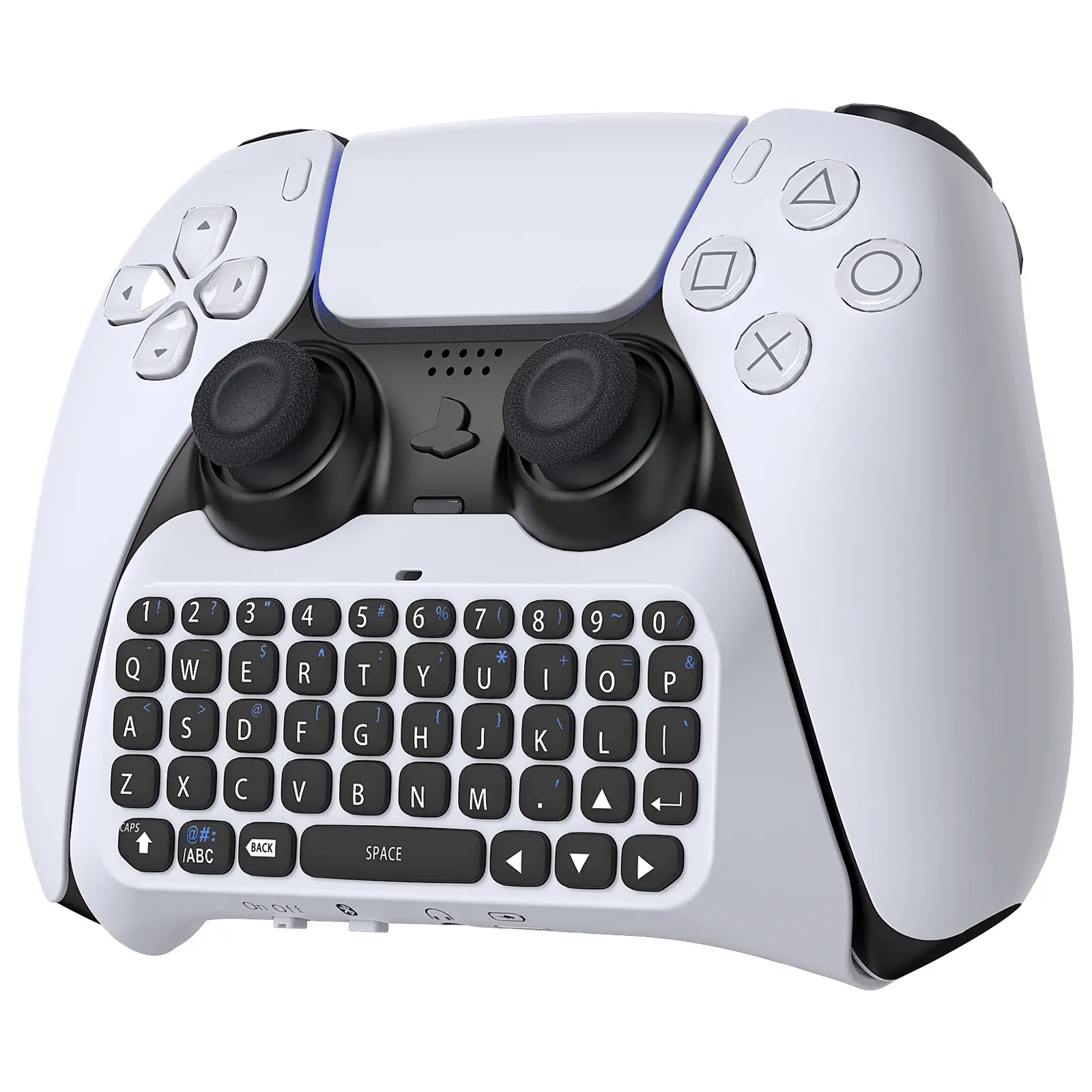 MENEEA Wireless Controller Keyboard for PS5 - Bluetooth 3.0 Mini Portable Gamepad Chatpad with Built-in Speaker, 3.5MM Audio Jack for Playstation 5 Voice Chat, Messaging, Gamer Stuff, Console & Smartphone Gaming Accessories