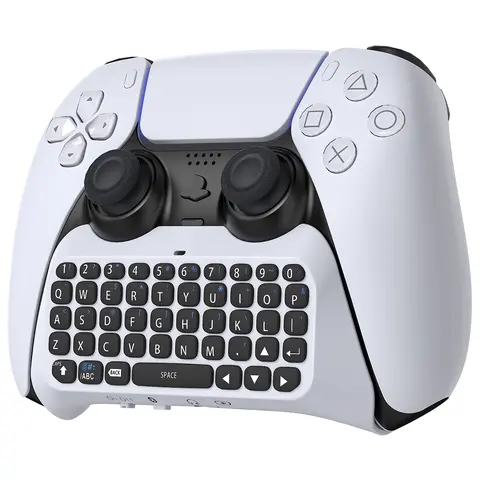 MENEEA Ergonomic Plastic Wireless Video Game Controller Full Game Keyboard for PS5 - Bluetooth 3.0 Mini Size, Built-in Speaker, 3.5MM Audio Jack, Separate Charging for Voice Chat, No Additional Software Needed, PS5 Accessories