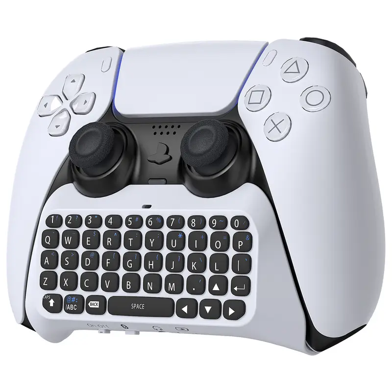 MENEEA Ergonomic Plastic Wireless Video Game Controller Full Game Keyboard for PS5 - Bluetooth 3.0 Mini Size, Built-in Speaker, 3.5MM Audio Jack, Separate Charging for Voice Chat, No Additional Software Needed, PS5 Accessories