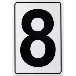 Metal House Numbers Address Sign Reflective  Mailbox Number, 10 x 7 Inches, Number 8