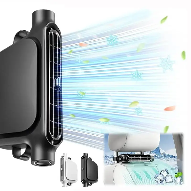Car Seat Fan USB Charging High Wind Power Backrest Pillow Car Fan, Portable Vehicle Cooling Accessory, Essential for Long Trips