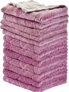 12PCS Kitchen Towels Dish Towels, Multipurpose Reusable Dish Cloths, Double-Sided Microfiber Cleaning Rags for Furniture, Tea, Bowl, 10x 6 inch