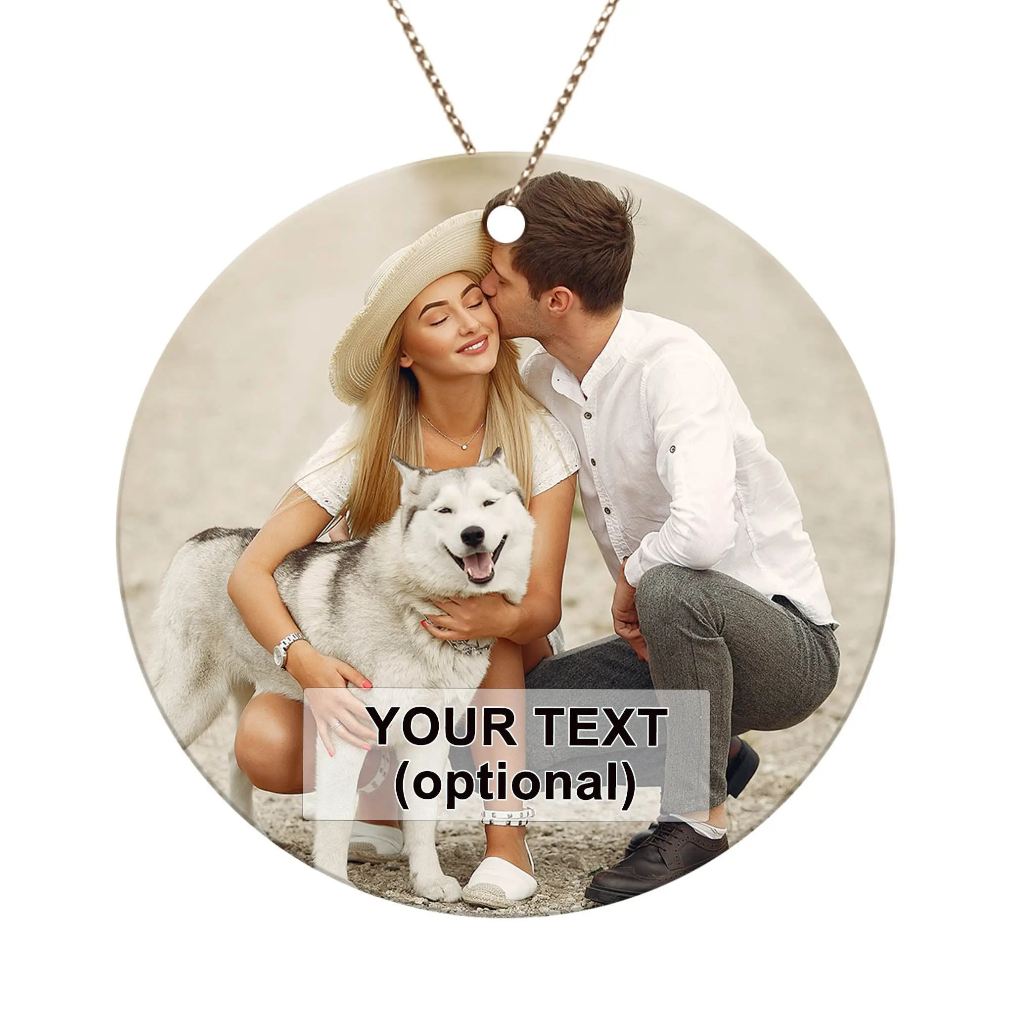 Custom Photo Ceramic Christmas Ornament - 1 Sided