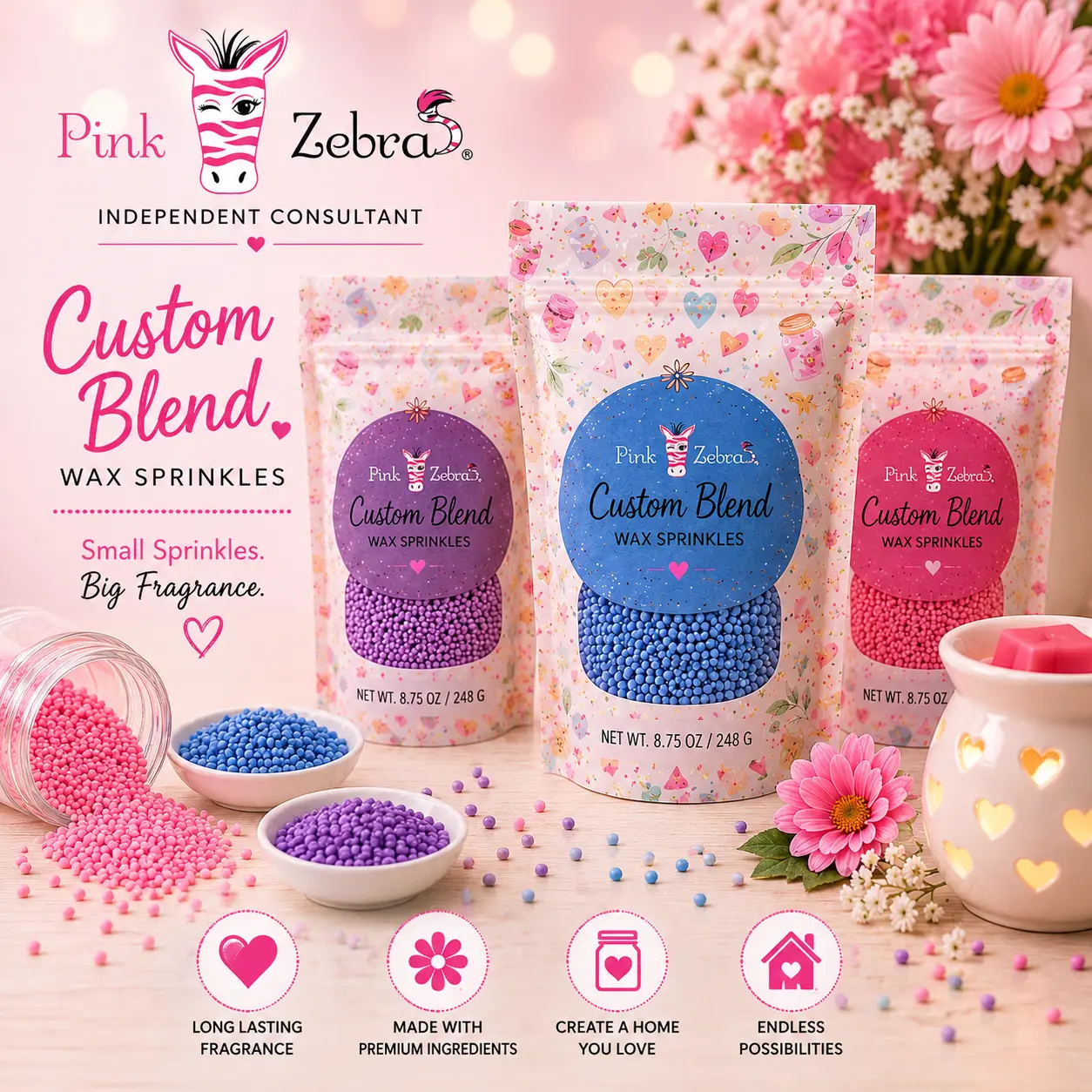 Pink Zebra Custom Blend Wax Melt. The blended bags are 3.75oz. Variety Pre-Blended Scents Scented. Pink Zebra Custom Blend Wax Melt. The blended bags are 3.75oz. Variety Pre-Blended Scents Scented.