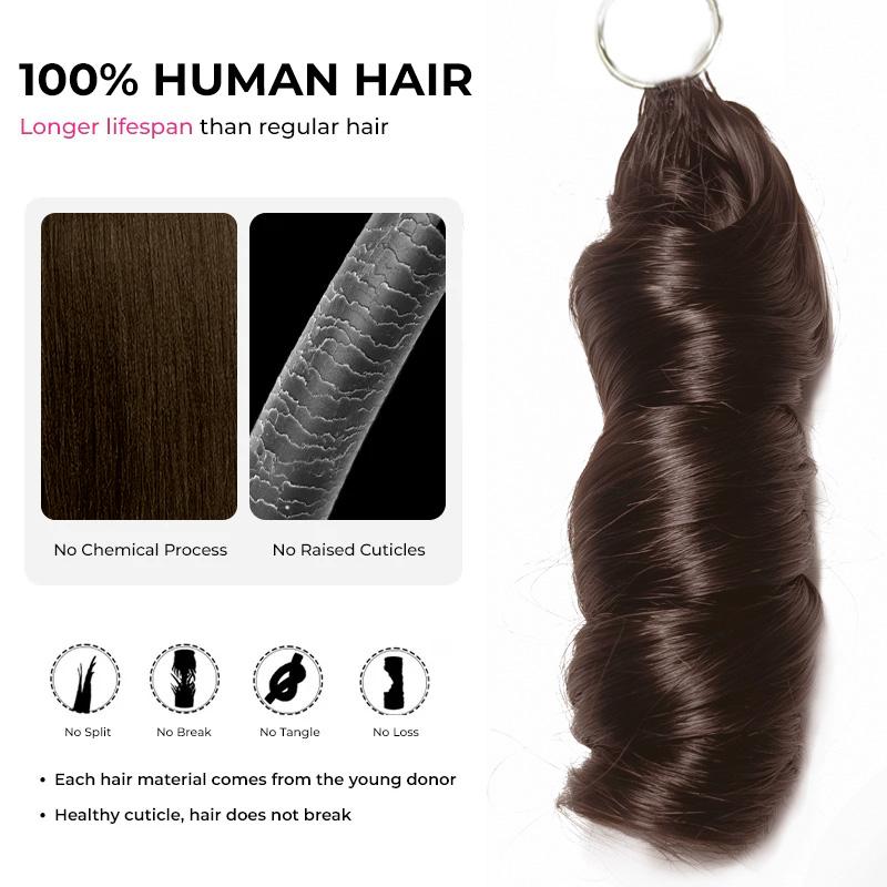 ISEE HAIR French Curl Feather Crochet Human Hair #4 Chocolate Brown & Natural Black Color, Invisible Miracle Knots Pre-Separated Crochet Braiding Hair for Boho Braids, Knotless Braids,Pre-Looped Pre-Separated #SoHoChic #TikTokShopBackToSchool