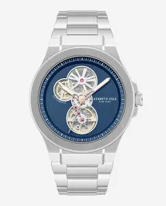 Skeleton Automatic Gunmetal Dial Stainless Steel Bracelet Watch