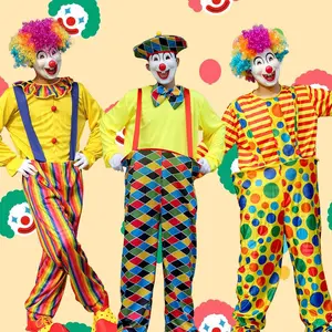 Adult Fun Clown Costume, Funny Clown Costume for Stage Performance and Carnival Parties, Role Playing Costume for Men, Clothes, Festival Costume