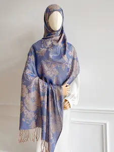 Women's Fashion Winter Jacquard Scarf 70x190cm Long Shawl, Windproof Warm Headscarf for Outdoor Use hijab Winter Scarf Tignon Scarf