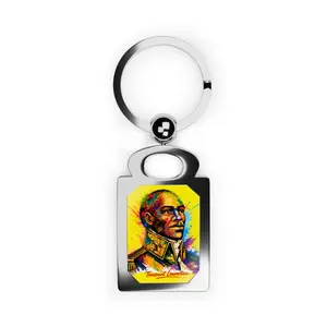 Toussaint Louverture Portrait Rectangle Photo Keyring | Haitian Independence, Colorful Historical