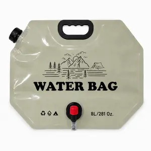 8L Portable Camping Water Container with Spigot, Foldable Water Storage Bag, Collapsible Outdoor Water Jug for Camping Gear, Hiking, Picnic, BBQ & RV Trips