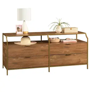 Sauder International Lux Dresser - Modern 4-Drawer Storage with Open Shelf for Decor & Accessories - Ideal for Bedrooms & Living Rooms