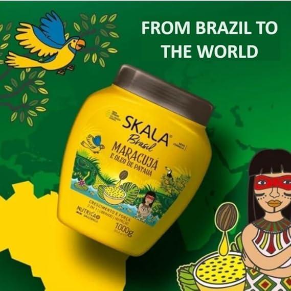 SKALA Brasil 2-in-1 Treatment Cream – Passion Fruit & Patauá Oil, 1kg (35.27oz) – Hydrates, Defines, and Nourishes Curls