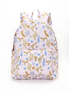 Western Cow cactus print Kids backpack