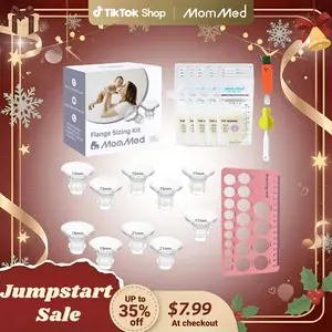 MomMed 10PCS Flange Sizing Kit 5 in 1 for 24mm Flange Universal Compatibility with Nipple Measurement Ruler & Storage Bags