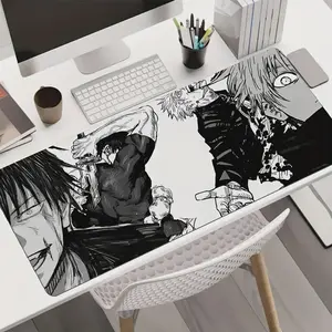 Jujutsu Kaisen Manga Panel Gaming Mouse Pad - Toji vs Gojo Large Desk Mat - Aesthetic Black & White Anime Keyboard Pad - XXL Non-Slip Rubber Gaming Pad - JJK Fan Merch Gift